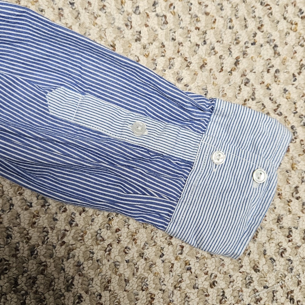 Vineyard Vines Women's Striped Button Down Shirt Blue and White Size M Nautical - Picture 6 of 7